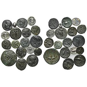 Lot of 18 Greek AR and AE coins, to be ... 