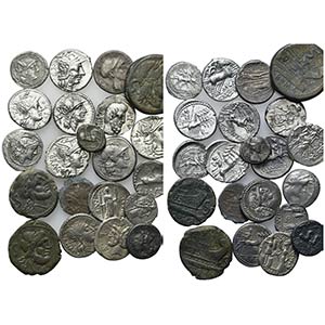 Lot of 21 Roman Republican AR and AE coins, ... 