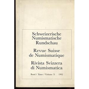 AA.VV.Revue  Suisse de Numismatique. Tome ... 