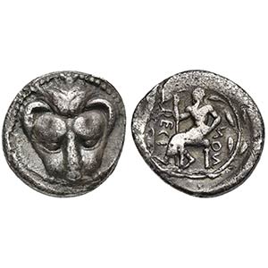 Bruttium, Rhegion, Drachm, ca. 450-445 BC. ... 