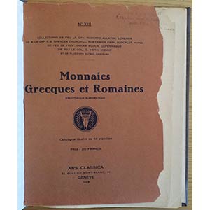 Ars Classica No. XIII Catalogue de Monnaies ... 