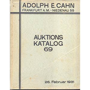 CAHN A. – Auktion 69. Sammlung Freiherr l, ... 