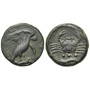 Sicily, Akragas, Tetras, ca. 415-406 BC; AE ... 