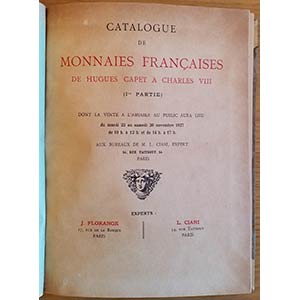 Florange J. Ciani L. Catalogue de Monnaies ... 