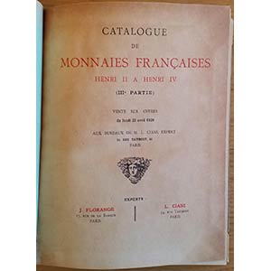 Florange J. Ciani L. Catalogue de Monnaies ... 