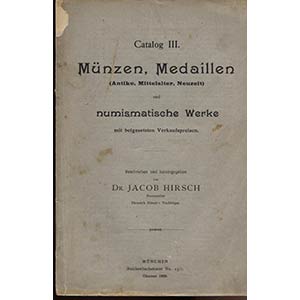 HIRSCH J. – Catalog III. Munzen und ... 