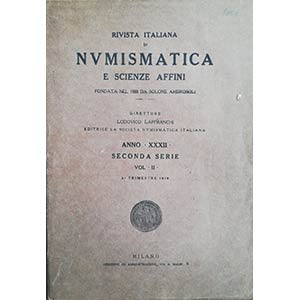 AA.VV. Rivista Italiana di Numismatica 1919 ... 