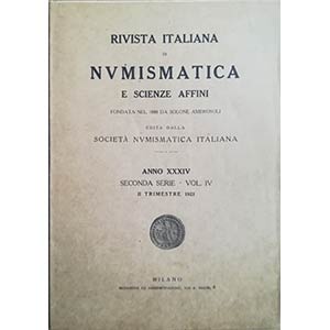 AA.VV. Rivista Italiana di Numismatica 1921 ... 