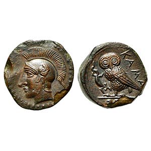 Sicily, Kamarina, Tetras, ca. 410-405 BC. AE ... 