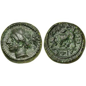 Sicily, Kamarina, Onkia, ca. 339-300 BC. AE ... 
