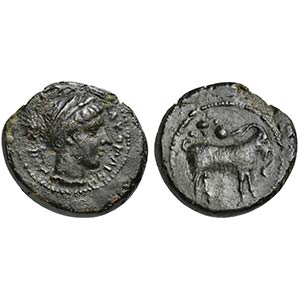 Sicily, Nakona, Onkia, ca. 420-400 BC. AE (g ... 
