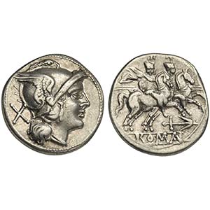 Anchor series, Denarius, Rome, 209-208 BC. ... 
