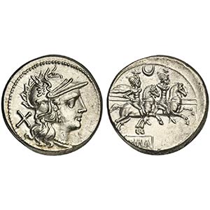 Crescent series, Denarius, Rome, 207 BC. AR ... 