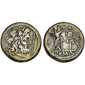 Staff series, Victoriatus, Rome, 206-195 BC. ... 