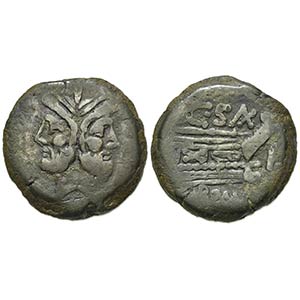 C. Cluvius Saxula, As, Rome, 169-158 BC. AE ... 