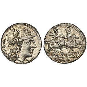 Cn. Lucretius Trio, Denarius, Rome, 136 BC. ... 