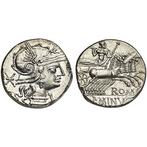 L. Minucius, Denarius, Rome, 133 BC. AR (g ... 