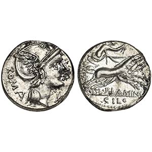 L. Flaminius Chilo, Denarius, Rome, 109-108 ... 
