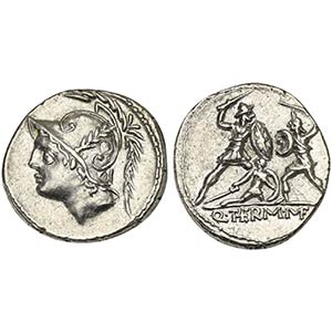 Q. Minucius Thermus M. f., Denarius, Rome, ... 