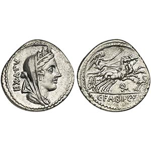 C. Fabius C.f. Hadrianus, Denarius, Rome, ... 