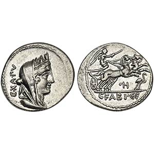 C. Fabius C.f. Hadrianus, Denarius, Rome, ... 