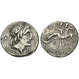 A. Albinus Sp.f., Denarius, Rome, 96 BC. AR ... 