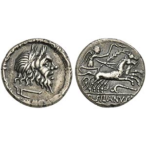 D. Silanus L.f., Denarius, Rome, 91 BC. AR ... 
