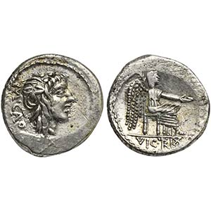 M. Cato, Quinarius, Rome, 89 BC. AR (g 2,17; ... 