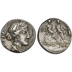M. Fannius and L. Critonius, Denarius, Rome, ... 