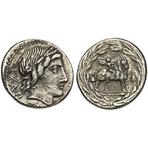 Mn. Fonteius C.f., Denarius, Rome, 85 BC. AR ... 