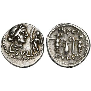 L. Sulla, Denarius, military mint, 84-3 BC. ... 