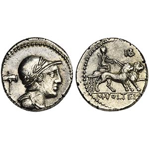 M. Volteius M.f., Denarius, Rome, 75 BC. AR ... 