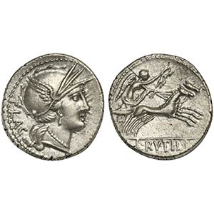 L. Rutilius Flaccus, Denarius, Rome, 77 BC. ... 