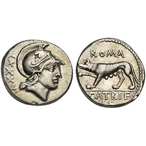 P. Satrienus, Denarius, Rome, 77 BC. AR. ... 