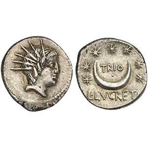 L. Lucretius Trio, Denarius, Rome, 74 BC. AR ... 