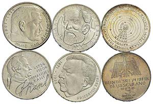 Estere - GERMANIA - lotto di 6 monete in Ag ... 