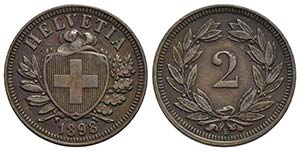 SVIZZERA - Confederazione - 2 Rappen - 1898 ... 