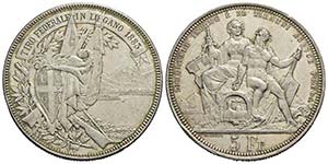 SVIZZERA - Tiri Federali - 5 Franchi - 1883 ... 