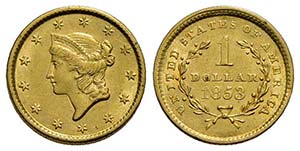U.S.A. - Dollaro - 1853 - Liberty - AU Kr. ... 