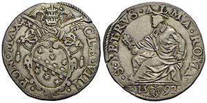 ROMA - Clemente VIII (1592-1605) - Testone - ... 