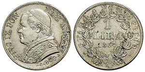 ROMA - Pio IX (1866-1878) - Lira - 1867 A. ... 