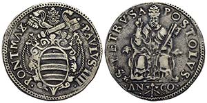 ANCONA - Paolo IV (1555-1559) - Testone - ... 