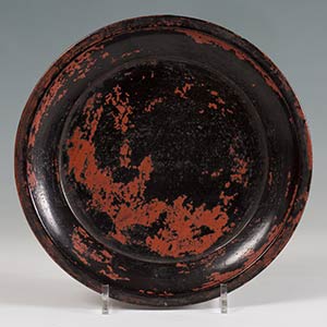 A NEGORO LACQUERED WOOD DISH  Japan, ... 