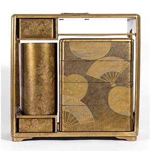 A LACQUERED AND GILT WOOD PORTABLE ... 