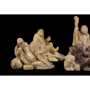 TEN SOAPSTONE CARVINGS OF ... 