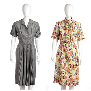 2 COTTON SILK DRESSES  60s  Two 60s ... 