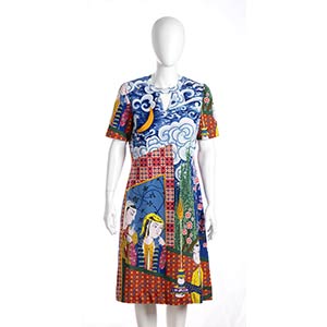 GOLDWORM  DRESS  70s  Polyester dress, naif ... 