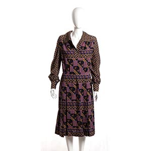 GUCCI WOOL DRESS  70s  A wool multicolored ... 