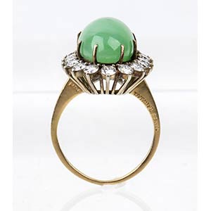 Tiffany, yellow gold jade ring  ... 