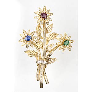 Chaumette, yellow gold brooch  Chaumette, ... 